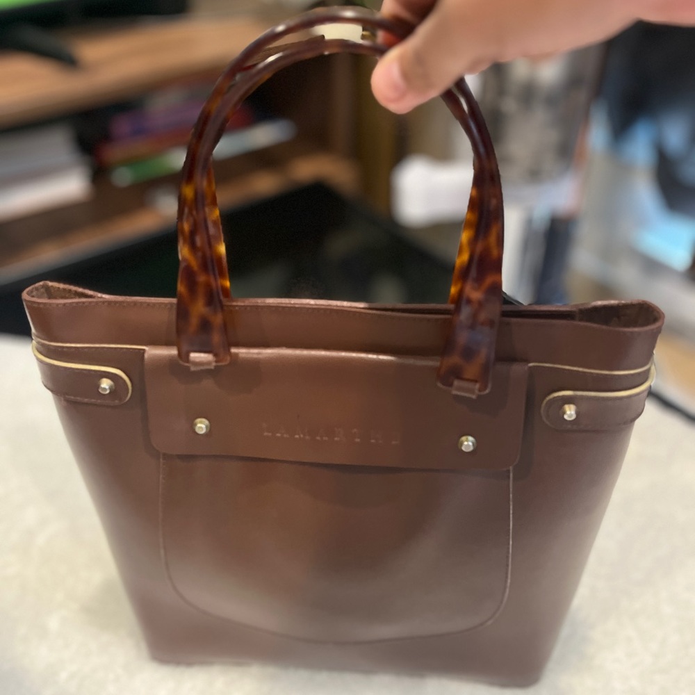 La Marthe Paris Leather Handbag brown